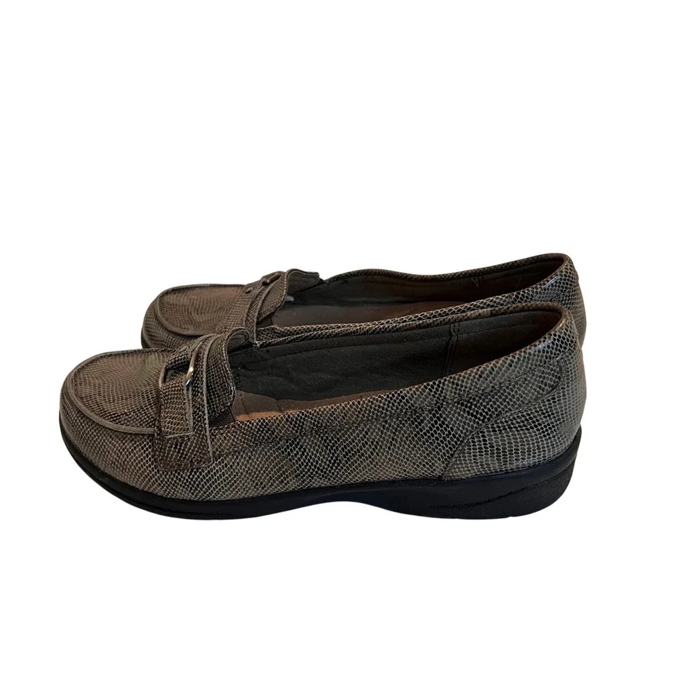 Clarks‎ Collection Women Snakeskin Loafer Flats Comfort Shoes